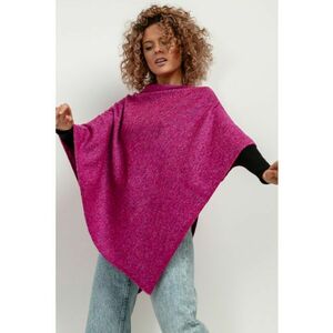 Poncho cu amestec de lana - fuchsia - imagine