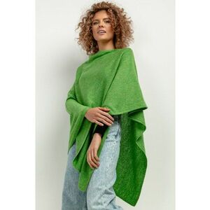 Poncho cu amestec de lana - verde deschis - imagine