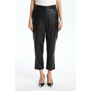 Pantaloni crop cu aspect de piele imagine