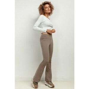 Pantaloni evazati cu talie elastica T414 cappuccino imagine