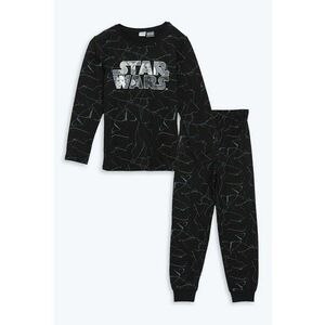 Pijama lunga din bumbac cu imprimeu cu Star Wars imagine