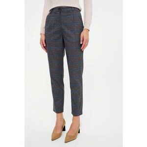 Pantaloni crop chino cu model in carouri imagine