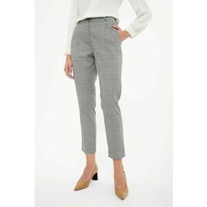 Pantaloni crop chino cu model in carouri imagine