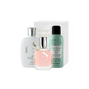 Set pentru stralucire Semi Di Lino Diamond Iluminating cu Sampon - 250 ml + Sampon uscat Style Stories 200 ml + Apa parfumata pentru par si corp Sublime Water 50 ml imagine