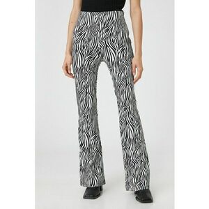 Pantaloni evazati cu talie inalta si imprimeu cu zebra imagine