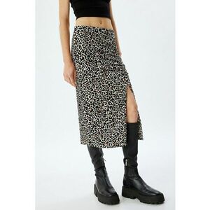 Fusta cu animal print si slit lateral imagine