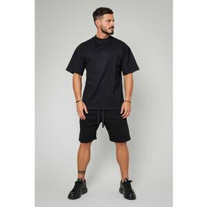 Set LeClub tricou oversized si pantalon scurt Black Negru imagine