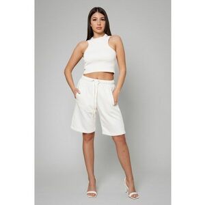 Set Lineea bustiera si pantalon scurt Off White Alb imagine