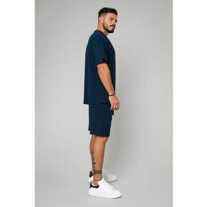 Set LeClub tricou oversized si pantalon scurt Navy Bleumarin imagine