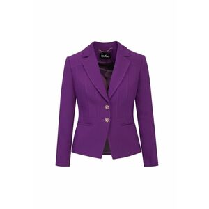 Blazer cambrat cu revere decupate - violet - imagine