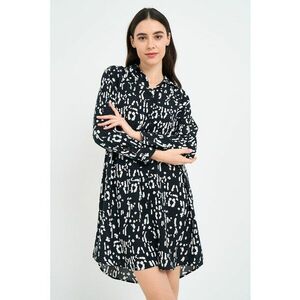 Rochie asimetrica cu model si maneci lungi imagine