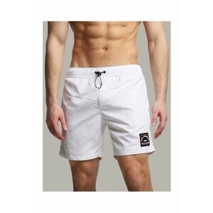 Pantaloni scurti barbati pentru inot cu talie medie si croiala Regular fit - KL22MBM01 - Alb imagine