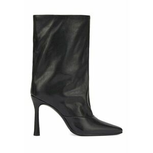 Botine de piele cu toc clasic imagine