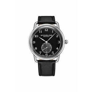 Ceas analog Decor Quartz - 41mm - Ceas clasic cu curea din piele - Winche -Negru imagine