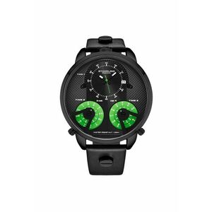 Ceas cu fuse orare multiple TerraTime Triple-Time de 50 mm - original STUHRLING - negru imagine