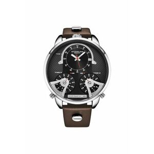 Ceas cu fuse orare multipleTerraTime Triple-Time Quartz 50 mm - Duet 8 - Negru imagine