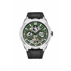 Ceas automatic dual time - verde inchis imagine