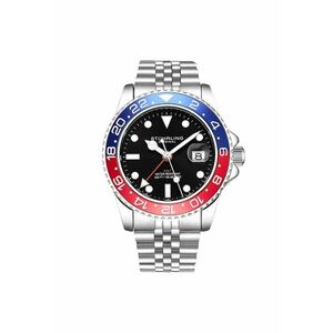 Ceas cu afisare data Meridian GMT Diver - argintiu imagine