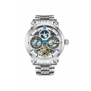 Ceas cu cadran cu model skeleton si dual time Luciano 371B imagine