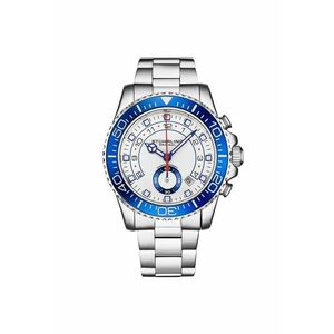 Ceas analog Brigadier Quartz Chronograph 42 mm cu bratara din otel inoxidabil - Brigad - alb imagine