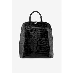 Rucsac elegant negru din piele croco imagine