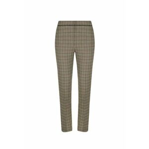 Pantaloni in carouri cu pliu frontal - taupe imagine