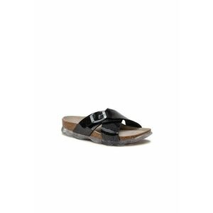 Papuci flip-flop fete - Piele ecologica - Negru imagine