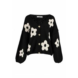 Cardigan cu nasturi si model floral imagine