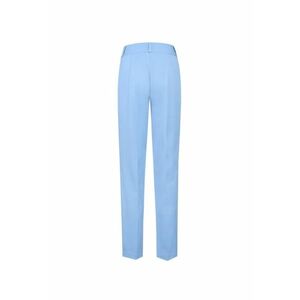 Pantaloni conici cu talie inalta si pliu frontal - Albastru pastel imagine