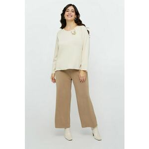 Pantaloni crop cu cordon in talie imagine