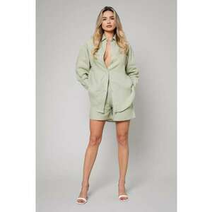 Set Amelie camasa oversized si pantalon scurt din In Light Olive Light Olive imagine