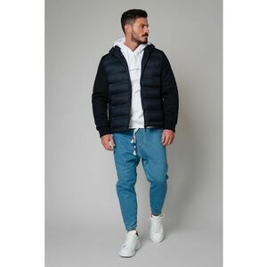 Geaca textil si fas cu fermoar si gluga Regular Navy 8366 imagine