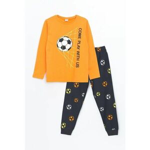 Pijama de bumbac cu imprimeu fotbal imagine