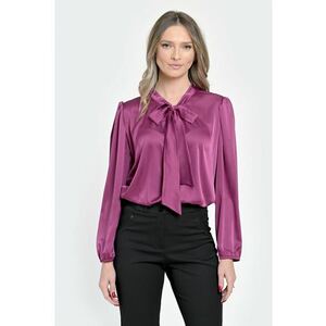 888146144-Bluza Dama din Satin - Eleganta cu Funda - Violet V302 imagine