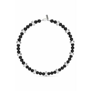 Lant Edgy Styles cu agate negre JUMN04056JWSTBKT-U - Argintiu - Negru imagine