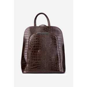 Rucsac de dama elegant din piele croco burgundy imagine