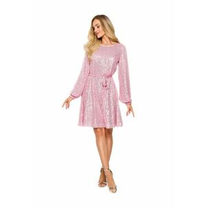 Rochie mini dama - Made of Emotion - Riohn - roz pudra imagine