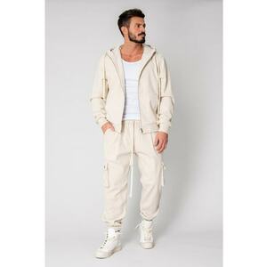 Set Cargo Hanorac si pantalon lung din reiat Beige 15148 imagine