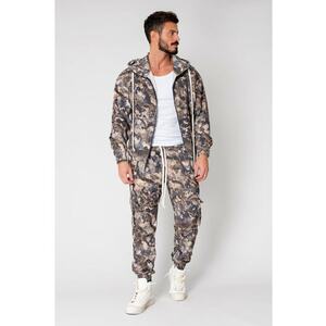 Set Cargo Camouflage Hanorac cu fermoar si pantalon lung 15014 imagine