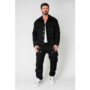 Set Camasa si pantalon lung cargo Black 15161 imagine