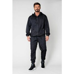 Set Jacheta cu fermoar si pantalon lung din fas Black 15027 imagine