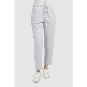 Pantaloni crop cu slituri cu capse imagine