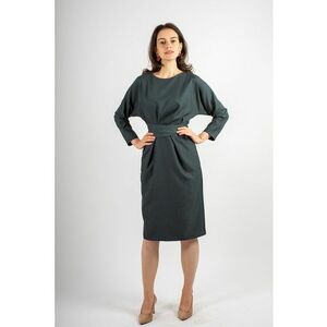 Rochie midi, de culoare verde, cu maneca lunga imagine