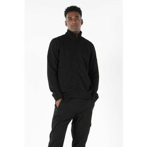 Bluza sport slim fit cu fermoar si aspect texturat - Black - imagine