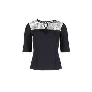 Bluza cu segment transparent - Negru imagine