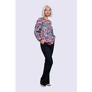 Bluza cu maneca lunga si imprimeu abstract - Multicolor imagine