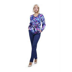 Bluza cu centura textila si imprimeu abstract - Multicolor imagine