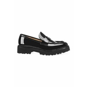 Pantofi loafer din piele lacuita cu model uni imagine