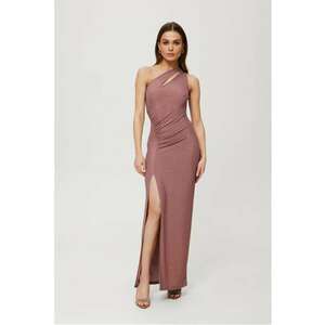 Rochie maxi metalica cu decolteu in forma de lacrima - imagine