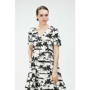 Rochie midi cu model tropical imagine